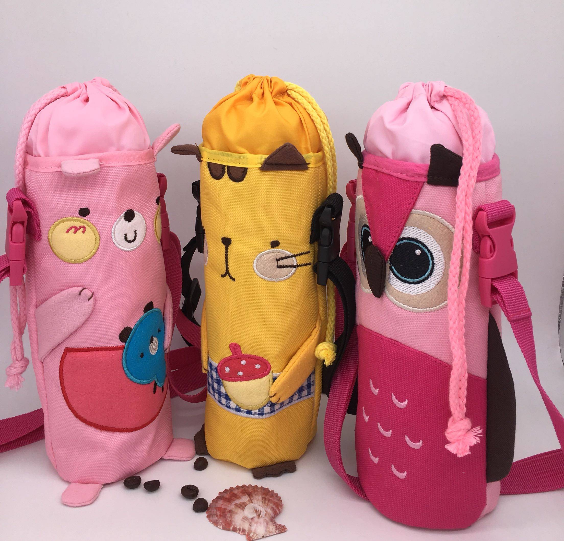 创意卡通水杯保温杯可拆卸背带全包儿童大人杯袋杯套