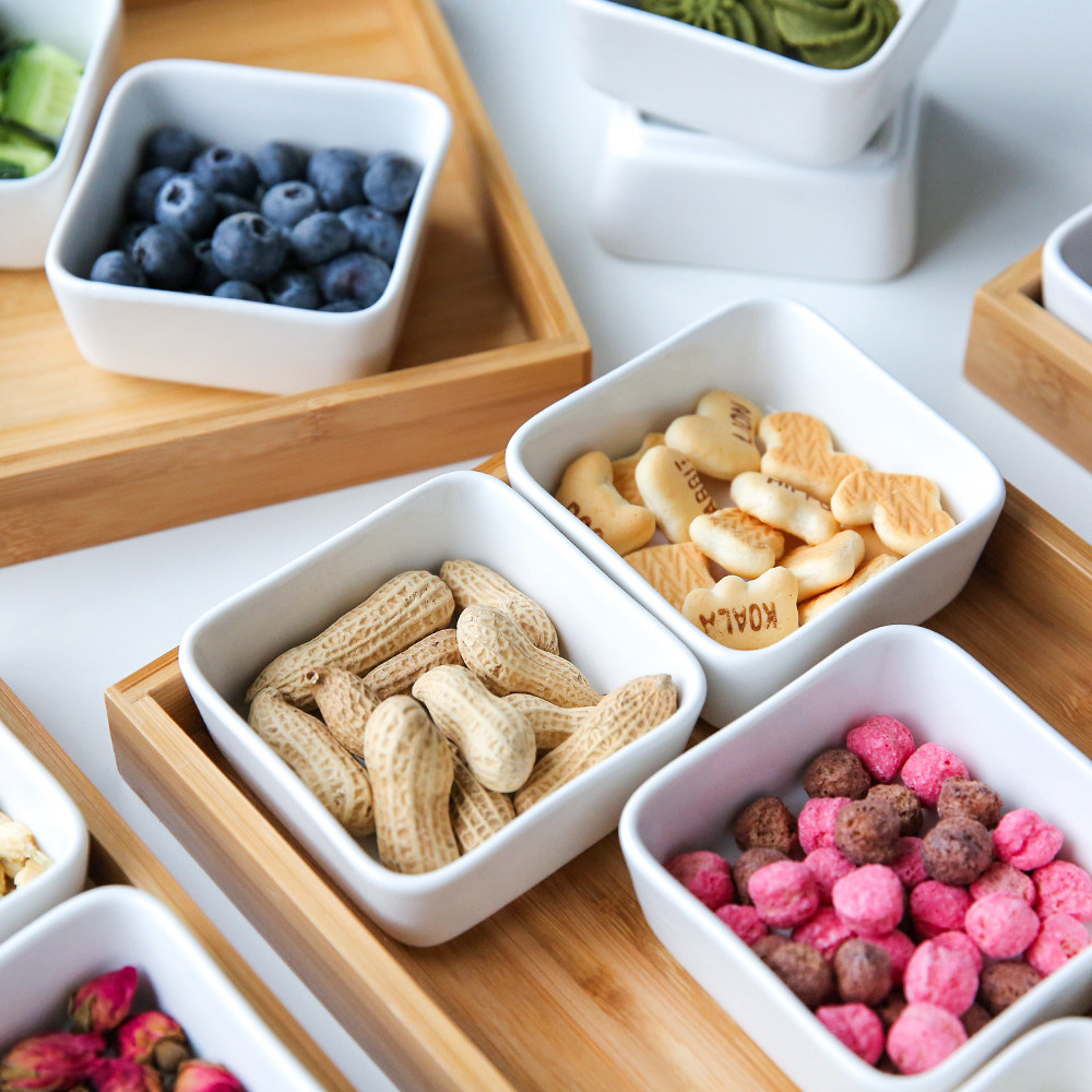 新款日式水果拼盘陶瓷组合多格干果零食小食点心瓜子坚果盘含托盘