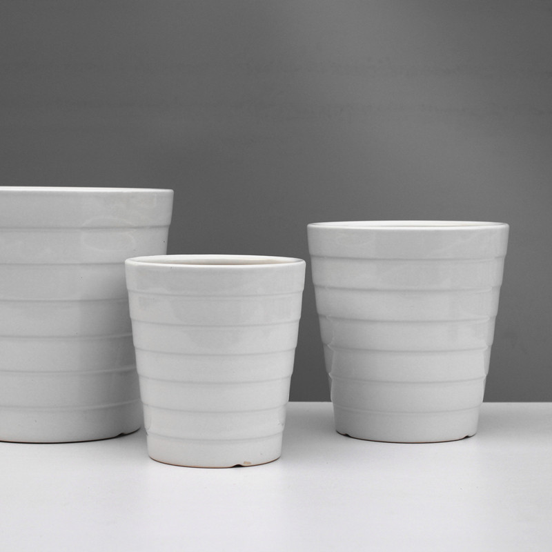 花盆白色螺纹陶瓷绿萝吊兰兰多大中大中小小号花盆