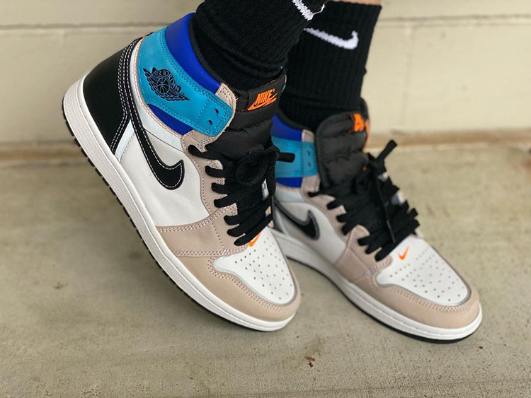 哄哄airjordanhighogaj1彩色拼接裁剪篮球篮球鞋