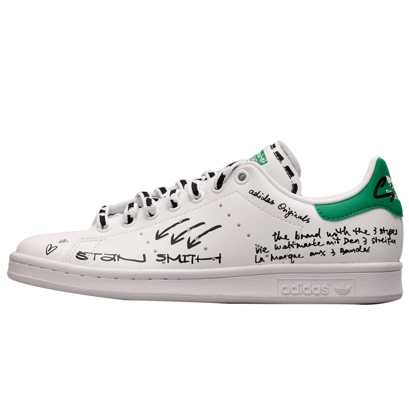 哄哄adidasstansmith史密斯涂鸦印花情侣休闲板鞋板鞋
