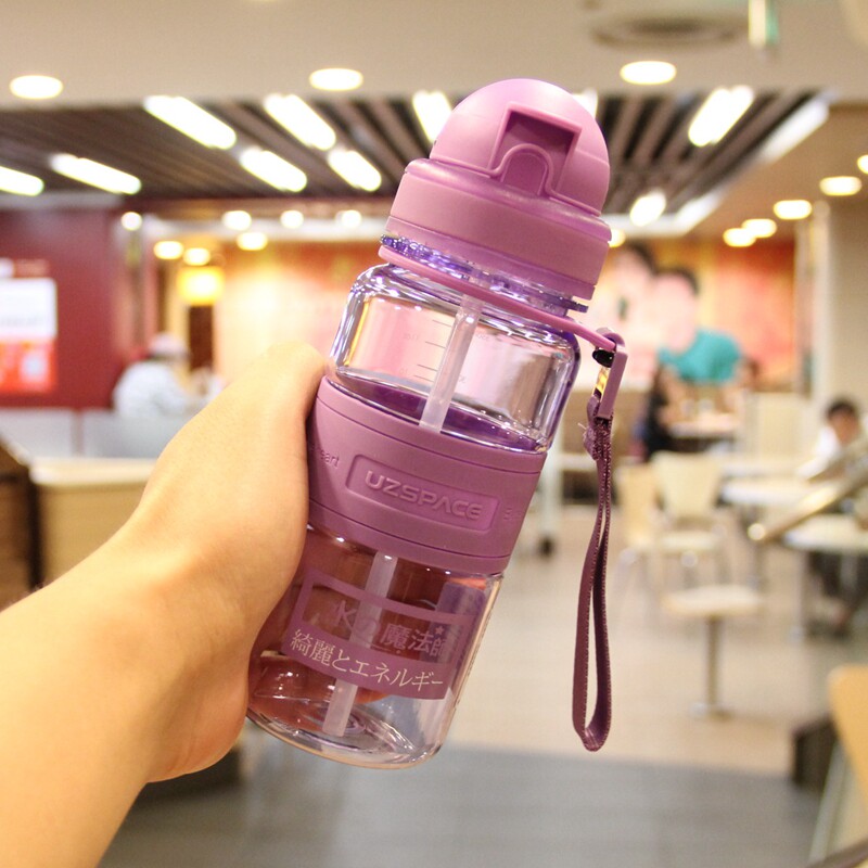 正品优之塑料吸管水杯创意女士儿童学生便携防漏孕妇水壶随手杯子