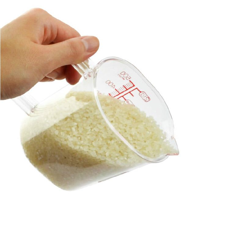 量杯塑料日本进口nakaya量勺刻度米杯量米杯500ml杯子