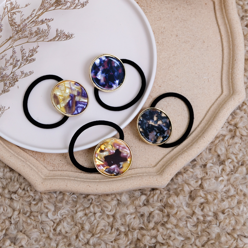 熙熙流行醋酸板材chic韩国东大门简约圆形发圈发发饰