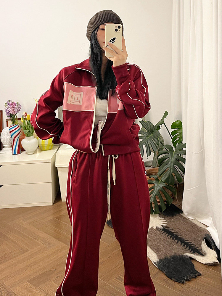 能猫商店原创复古怀旧设计师中国运动服男女国潮情侣卫衣