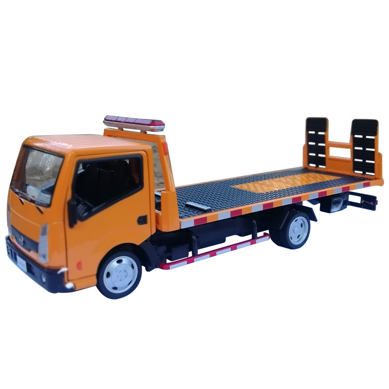 升辉日产花见台合金拖车模型 汽车运输车 清障车回力声光玩具卡车