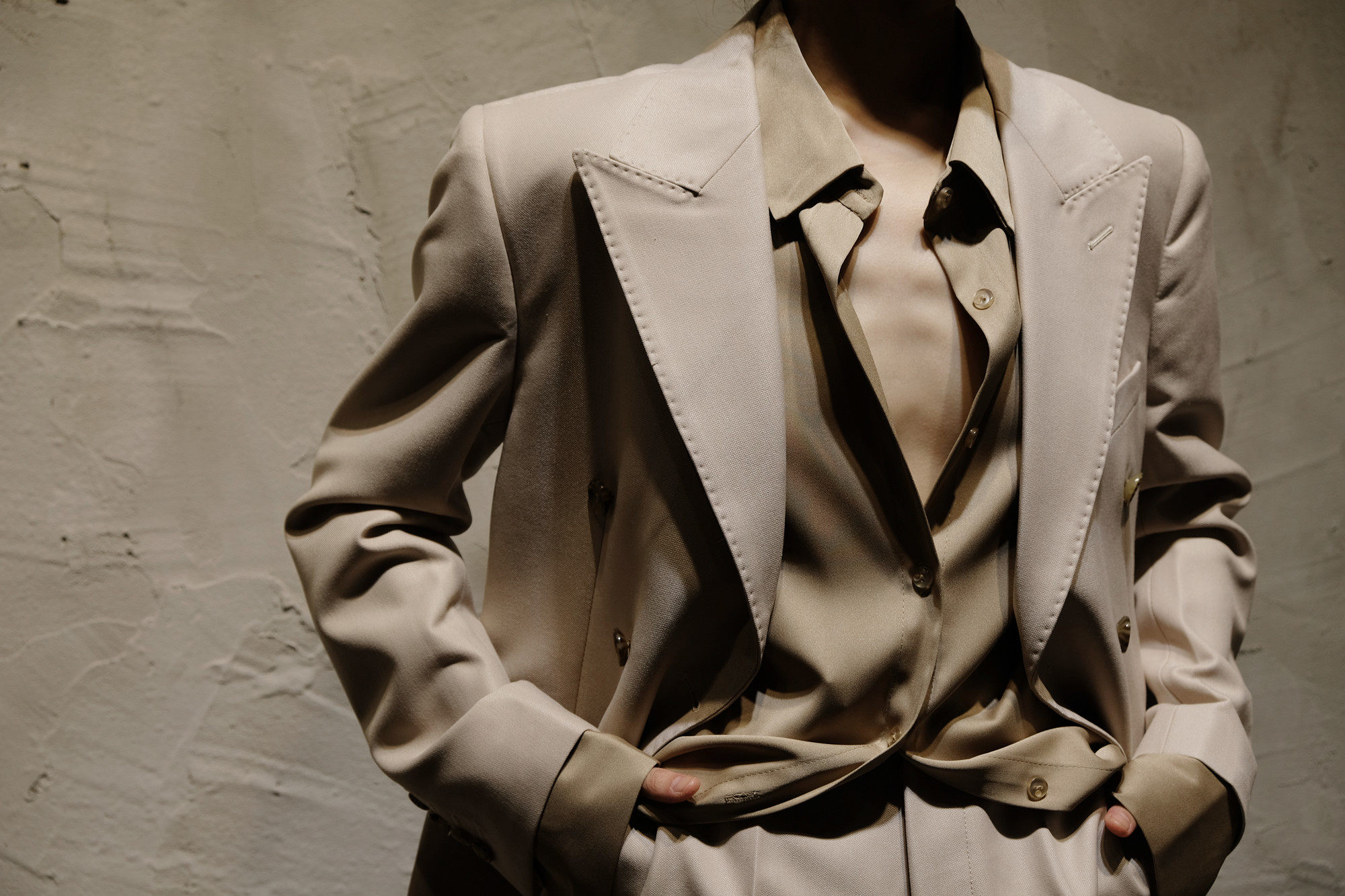 复古color新款春秋中性米色西装绅士韩版外套上西装