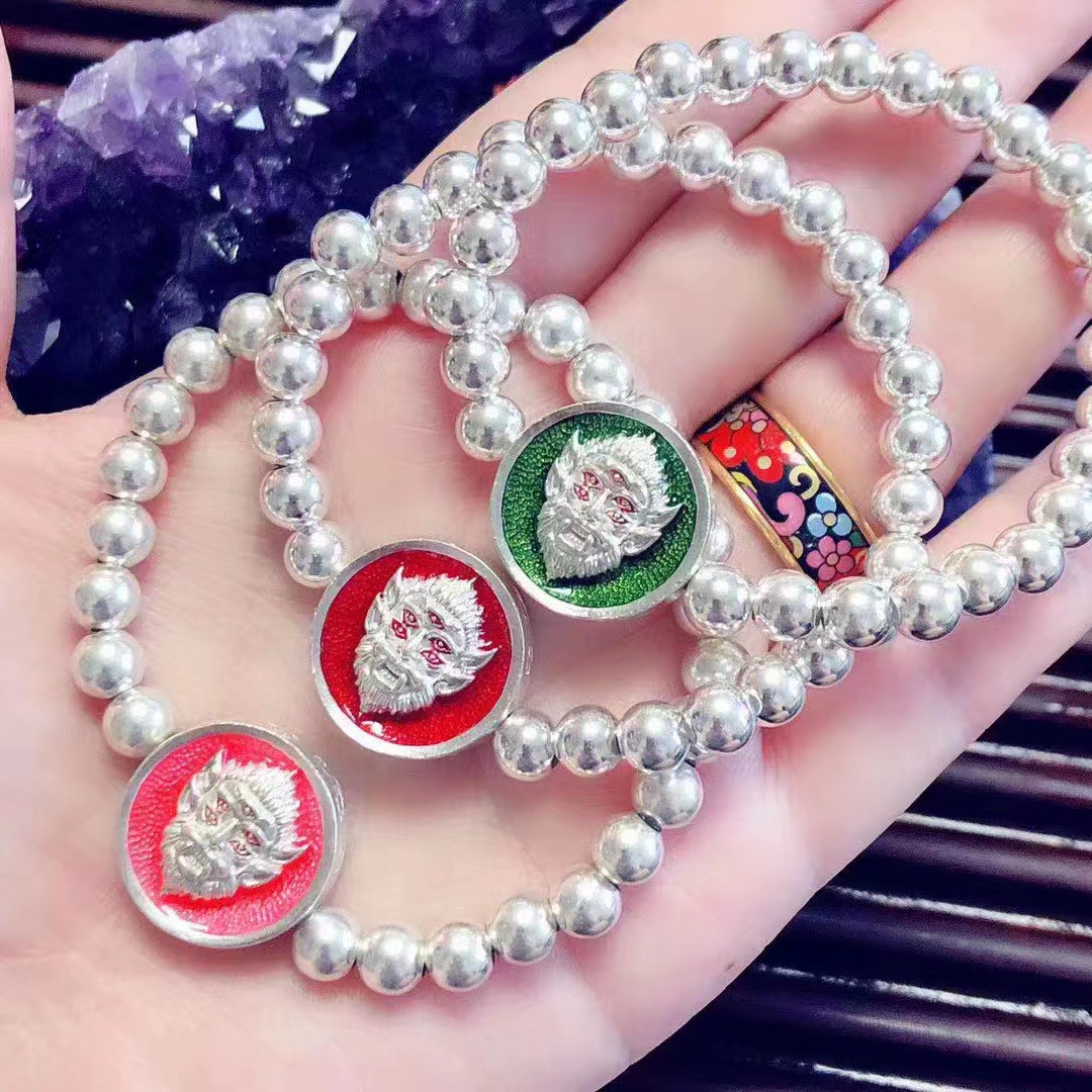 泰国阿赞苏斌五四耳本命年手链吊坠纯银戒指指手手链