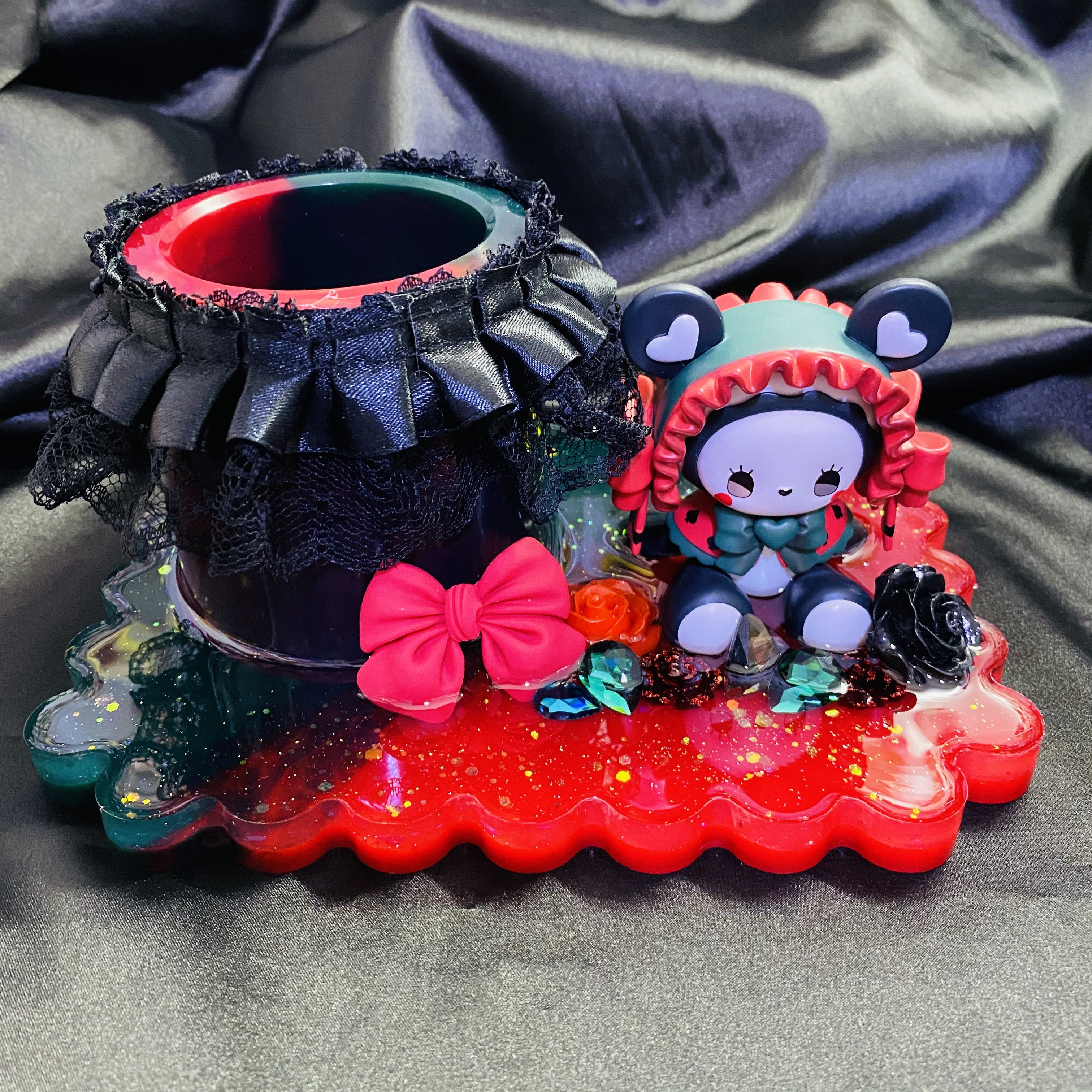 小萌家古风版盲盒透明滴胶笔筒口红架车摆件摆台摆件