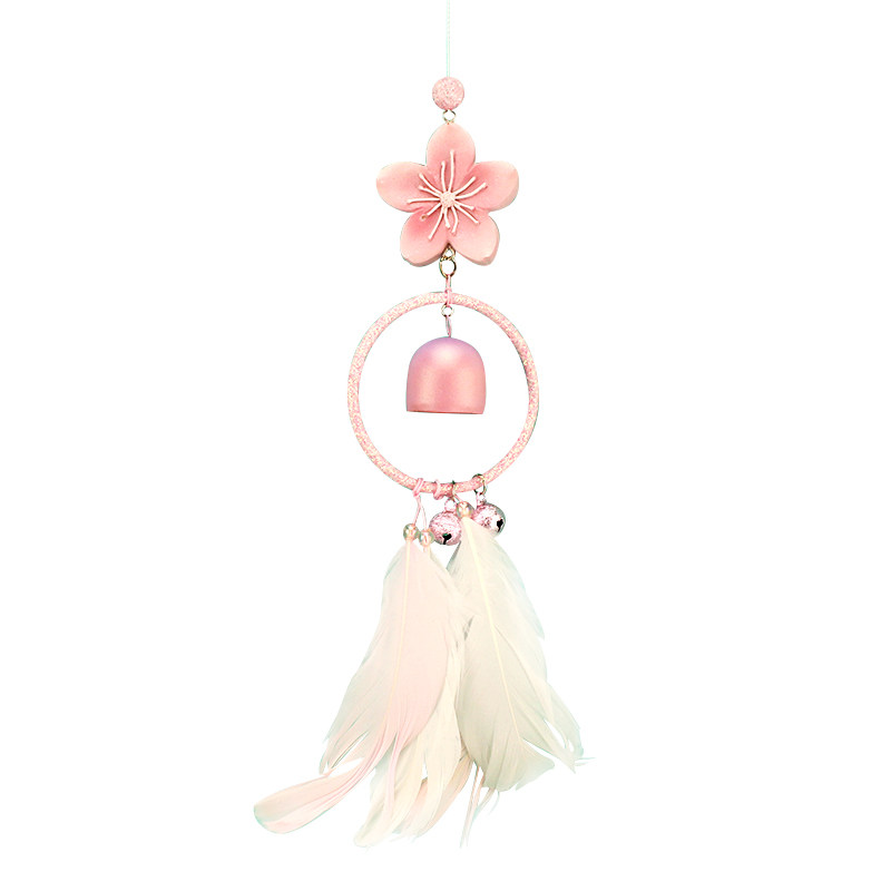 创意可爱少女梦幻宿舍阳台床头风铃挂饰捕梦网装饰挂件樱花粉色