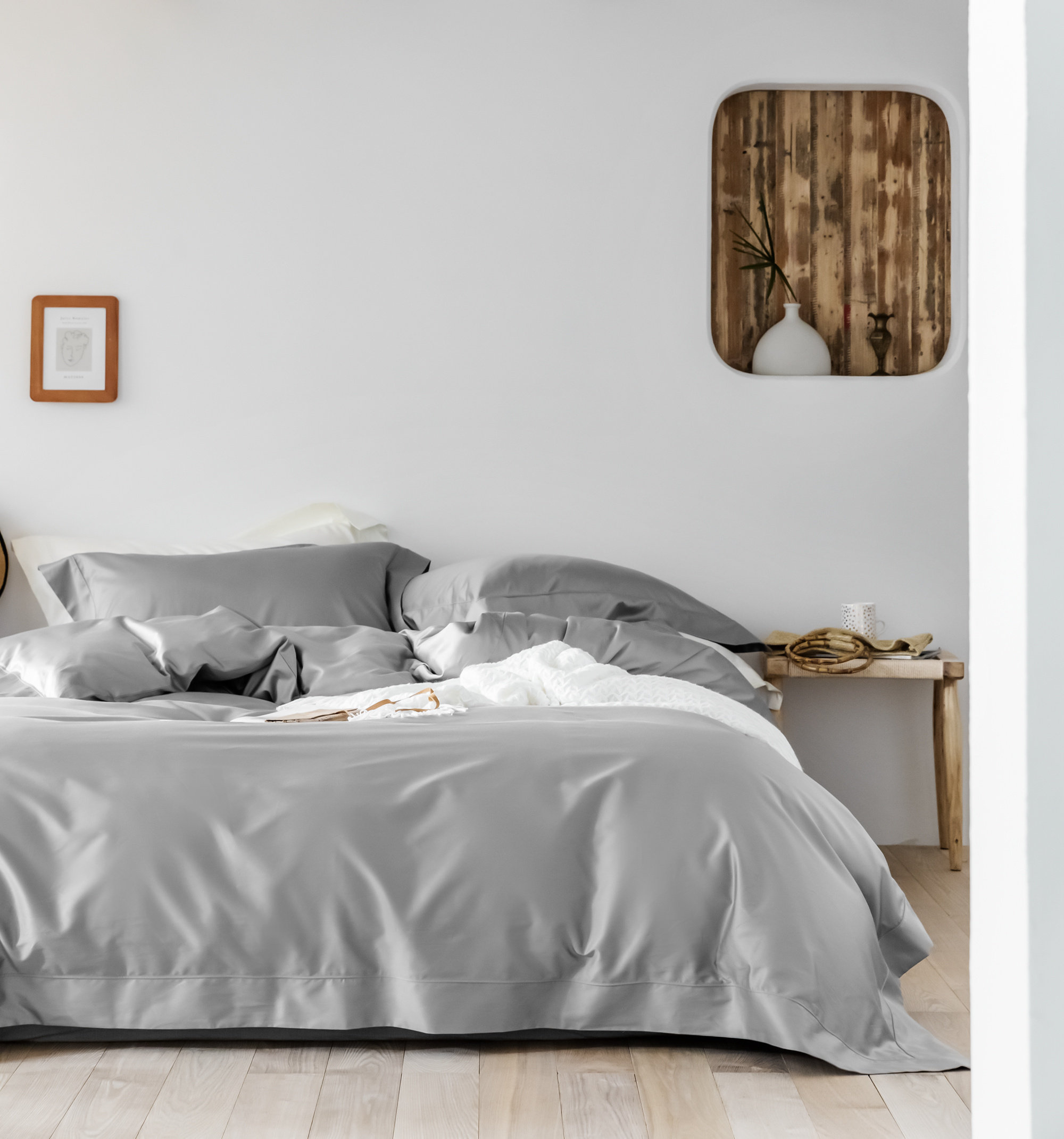 纯色100支长绒轻奢简约全棉素色床单床上用品纯棉床品套件