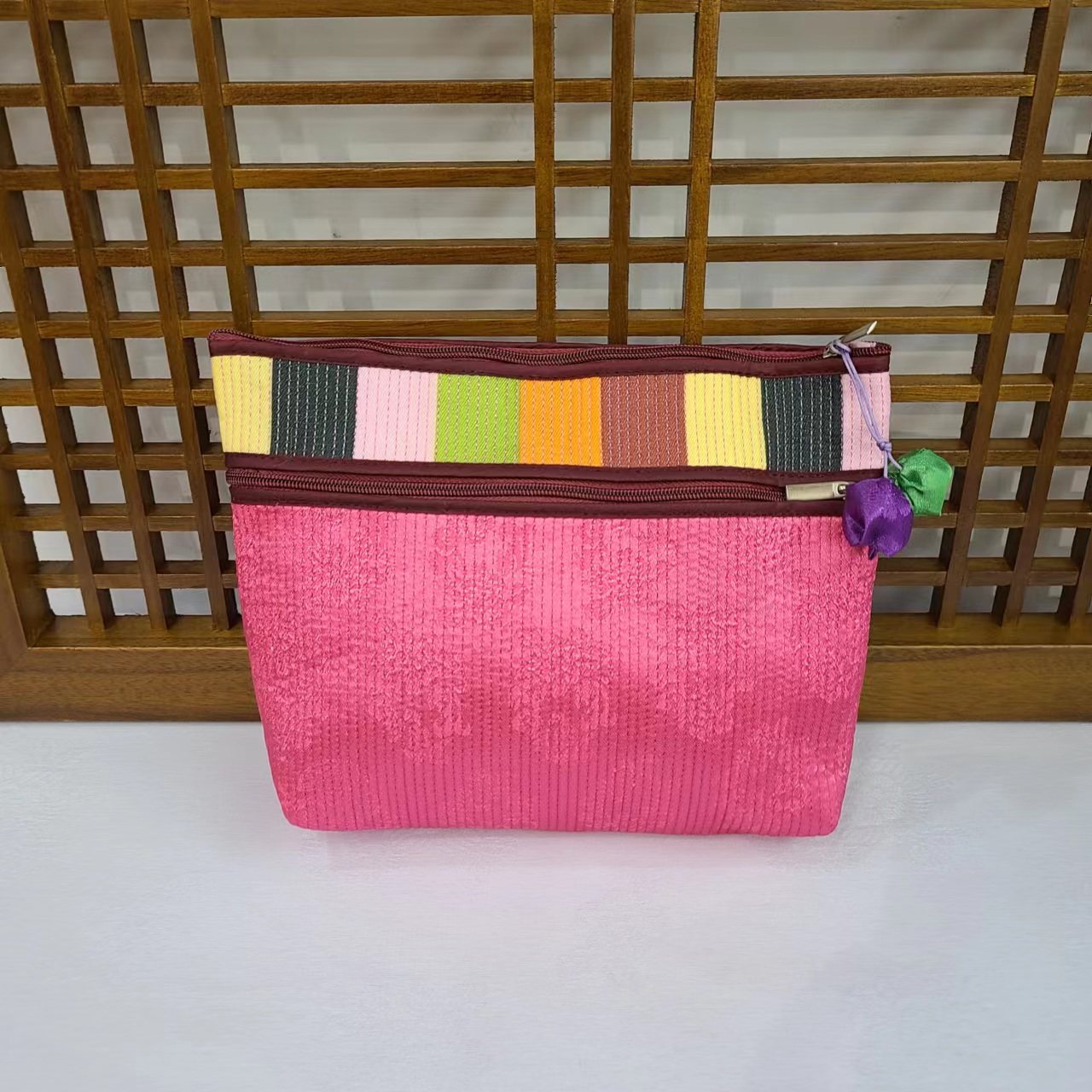 朝鲜彩条布回纹化妆包收纳包旅游纪念品韩国民俗工艺礼品其他收纳袋