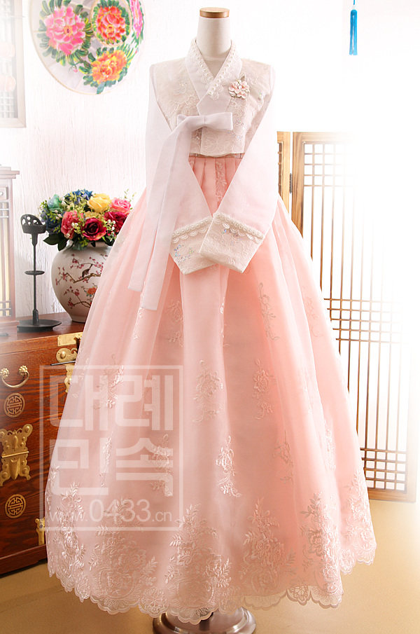 韩国进口面料韩服新娘婚礼结婚敬酒亮片绣花民族服装