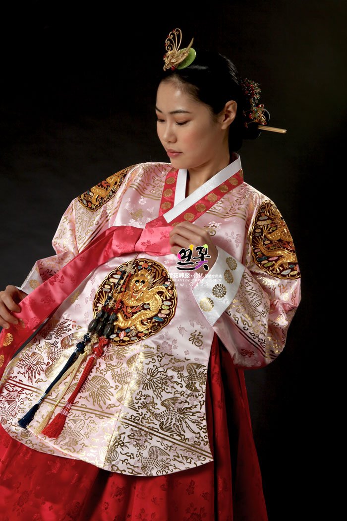 韩服韩国进口洋缎子唐新娘烫金古代宫廷ht01213民族服装