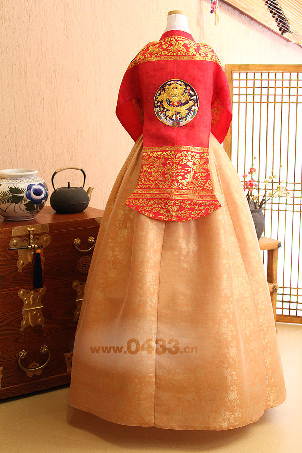 韩服韩国原装进口面料新娘敬酒婚礼婚纱婚照唐衣民族服装