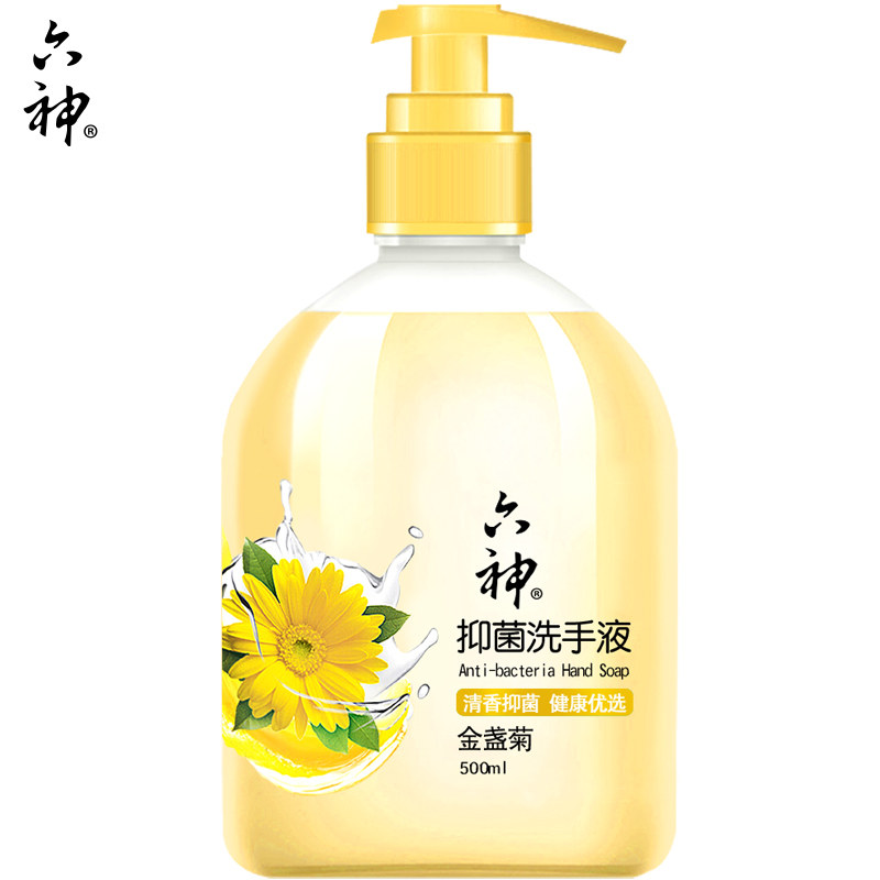 洗手六神抑菌泡沫温和滋润500ml清新润泽不干洗手液