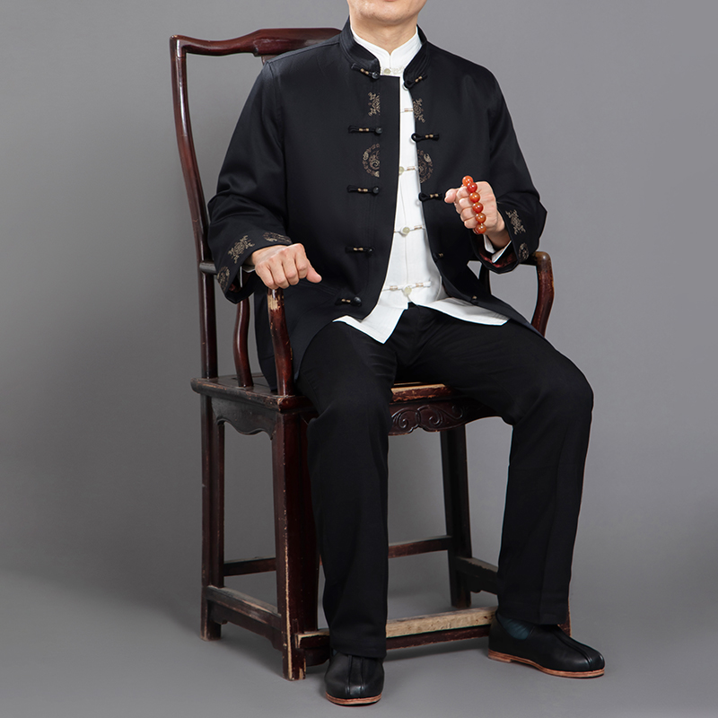 唐装百福福龙民族风外套新款高档中式男装棉袄唐装
