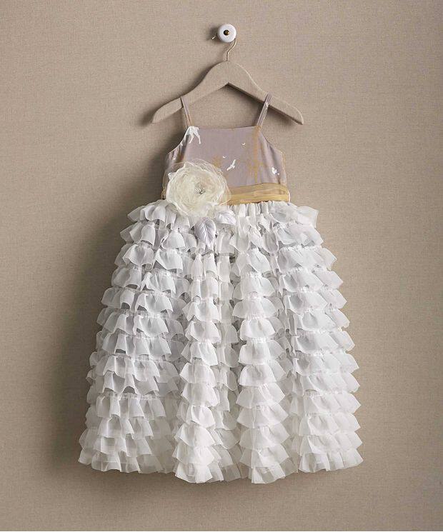 现货 美国chasing-fireflies 白色礼服裙婚礼花童连衣裙公主裙