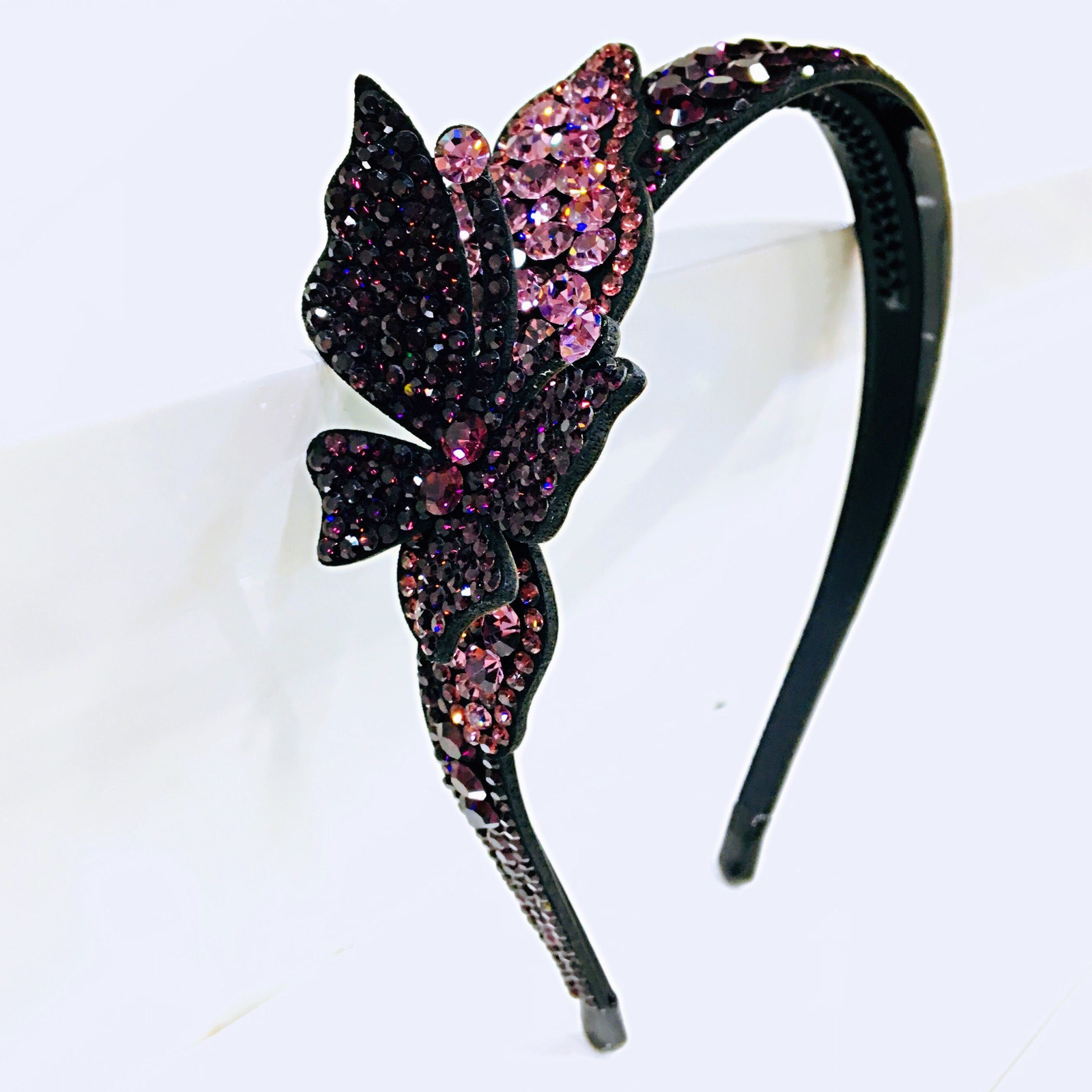 米龙饰品进口水钻捷克钻满钻发拉直蝴蝶发卡发饰