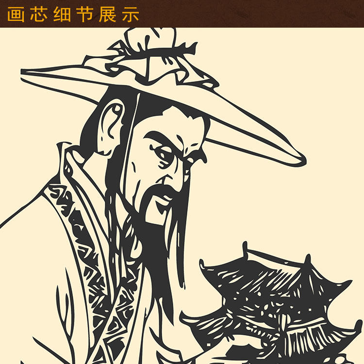 祖师师爷鲁班画像木匠鼻祖人物画装饰画绢布挂画国画