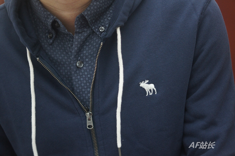 美国abercrombiefitch男装卫衣抓绒小鹿拉链帽衫1061561卫衣