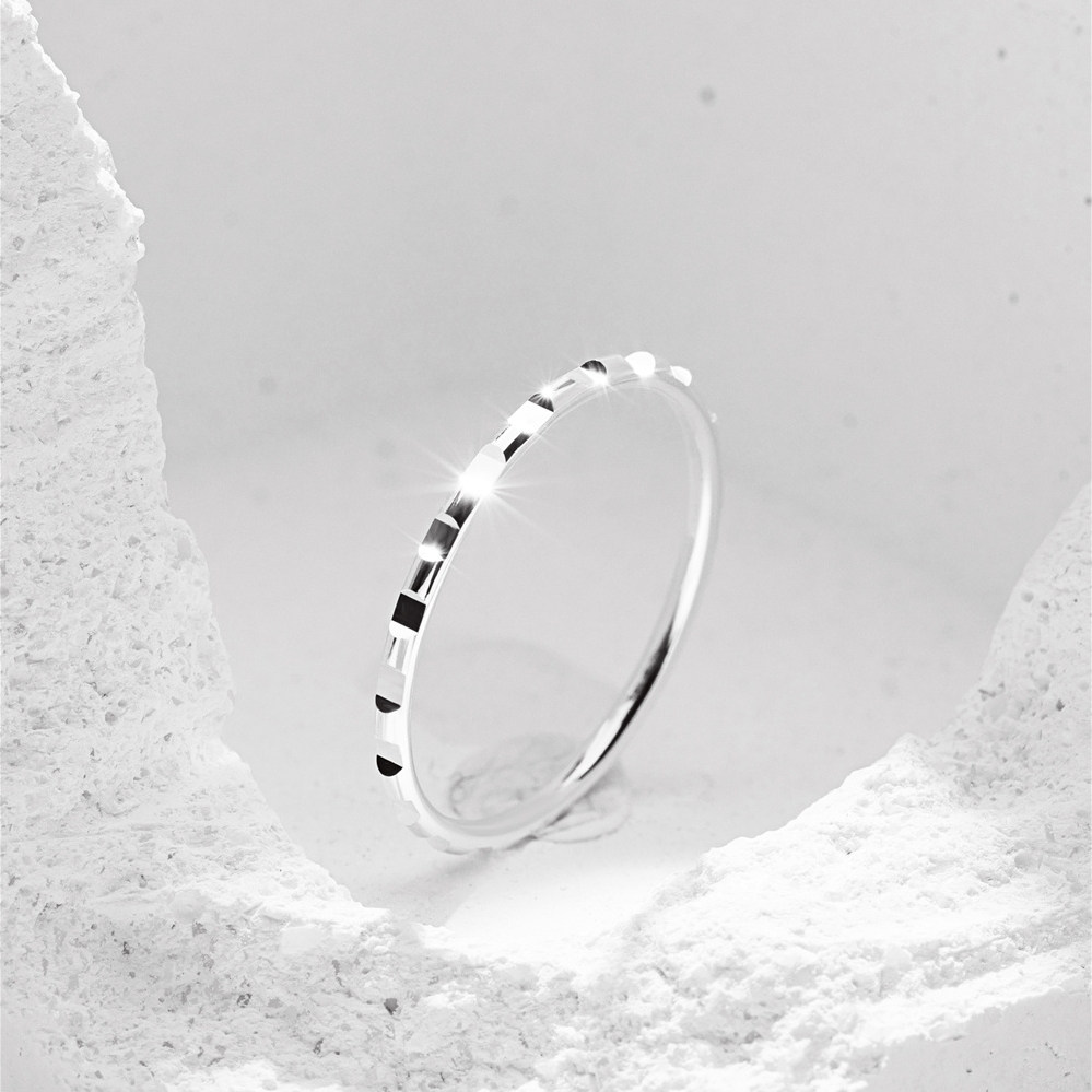 戒指纯银银素高级欧美叠带关节冷淡单身尾戒女戒指