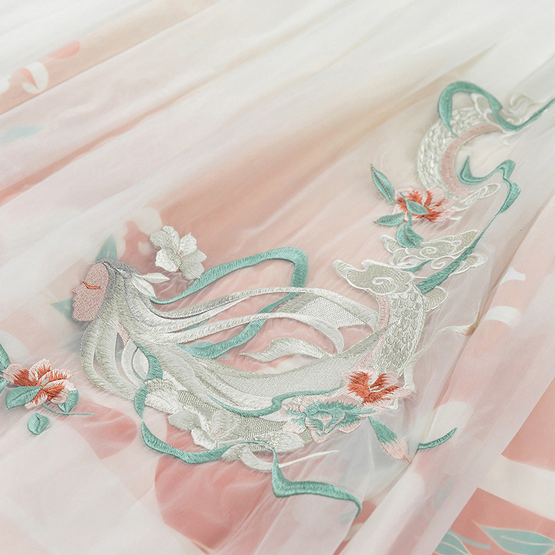 汉尚华莲锦宫原创汉服女装高腰刺绣齐胸襦裙6米大摆显瘦日常春夏