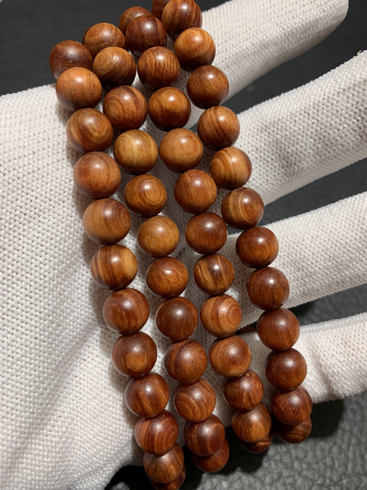 长白山琥珀木北沉香手串108粒佛珠明子手链念珠佛珠