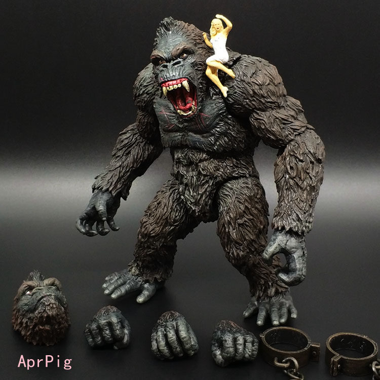 新款金刚骷髅岛大黑猩猩关节可动人偶模型手办手办