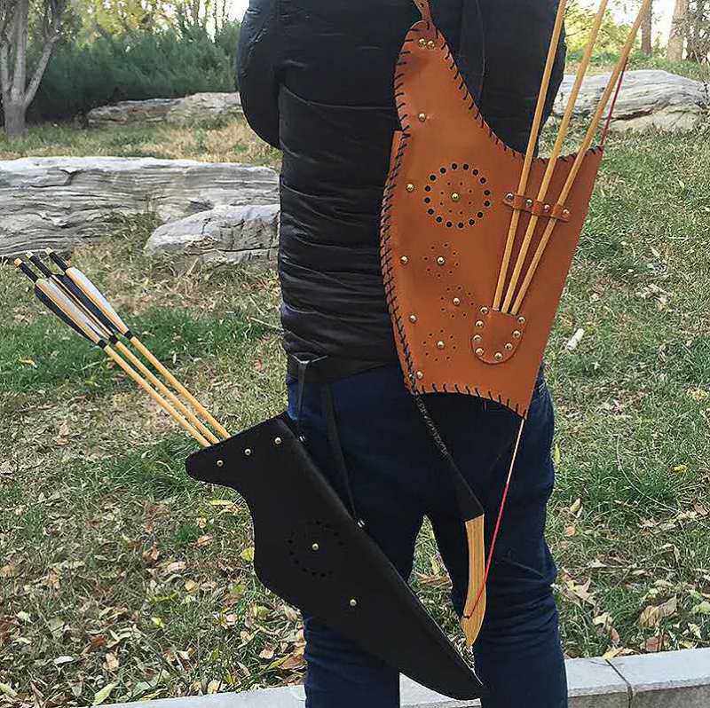 弓箭传统弓反曲弓弓箭囊囊弓袋箭袋牛皮定做影视飞镖