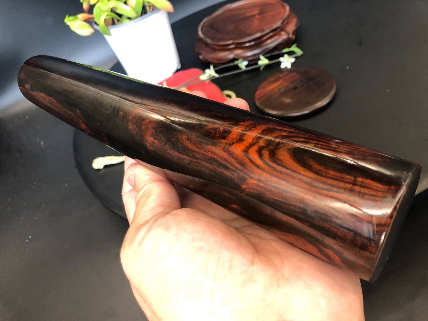 大红酸枝交趾黄檀经典老红红木木棍擀面根雕