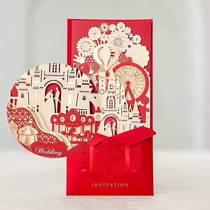 2022创意定制结婚礼请柬中欧欧式邀请函喜帖城堡请柬