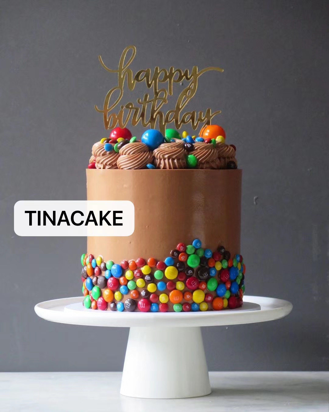 ins加高m豆糖果派对m豆糖果派对巧克力儿童男孩周岁生日蛋糕新鲜生日