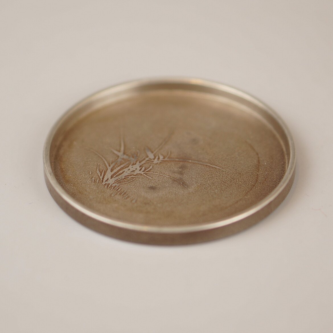 日本产间村自造纯锡急须台锡制日式壶承宝瓶座瓶床锡盘茶具茶器