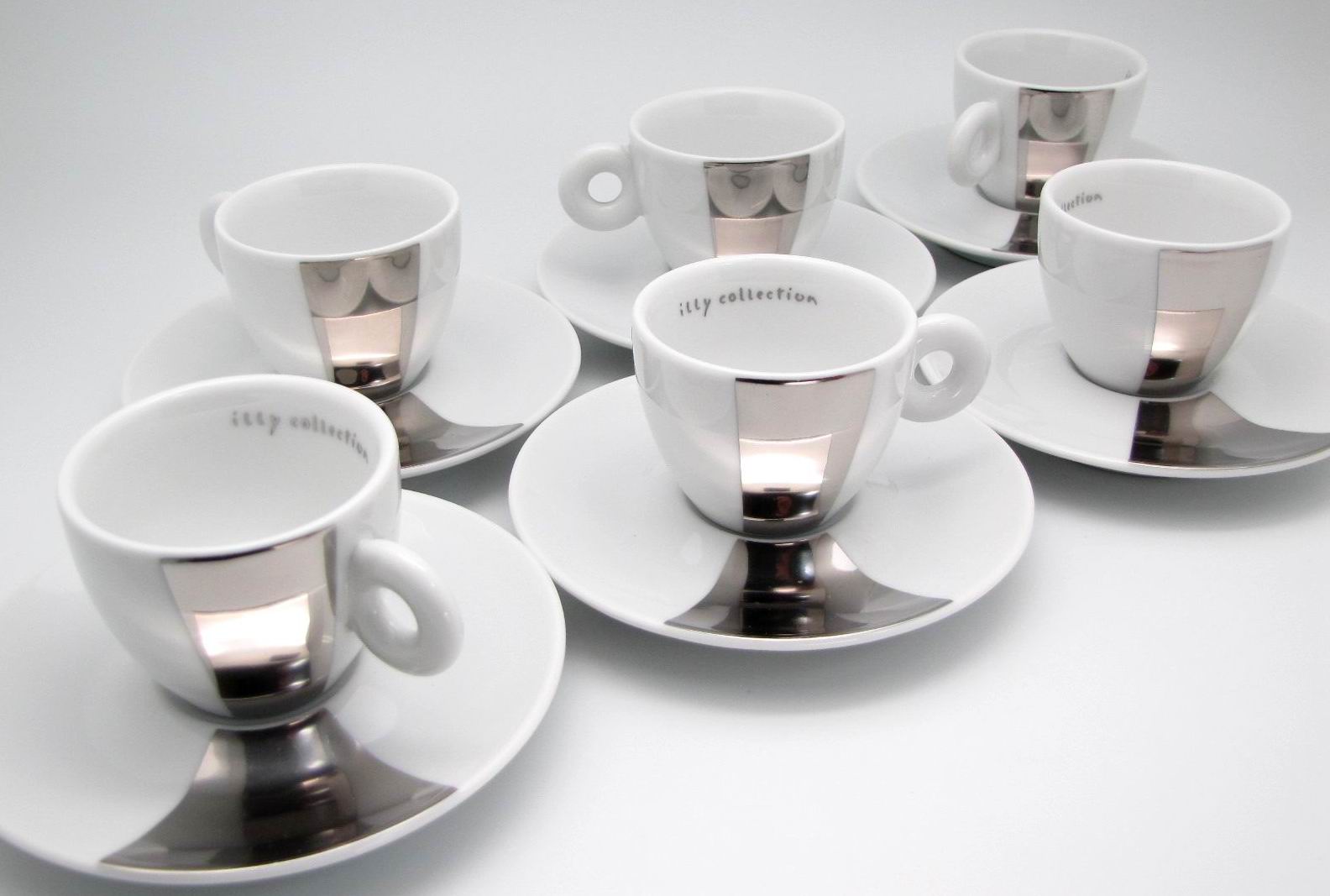 意大利illy2002典藏michelangelopistoletto镜子浓缩杯套杯咖啡杯