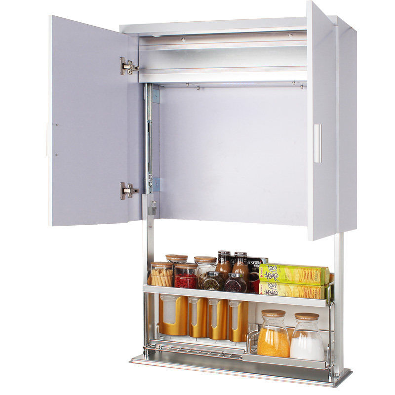 升降机浩东厨房吊柜拉篮橱柜电动自动智能不锈钢拉篮