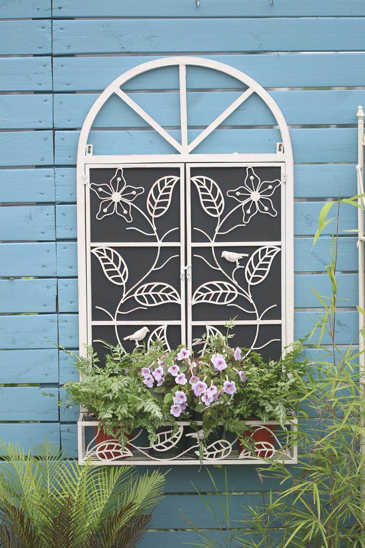花园艾米铁艺假窗小花花架黑板花槽露台庭院花盆