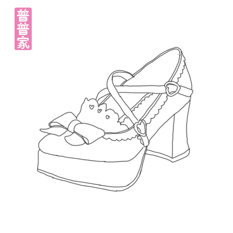 angelicimprint2017新款loltia女鞋洛丽塔高跟公主鞋女仆鞋8305
