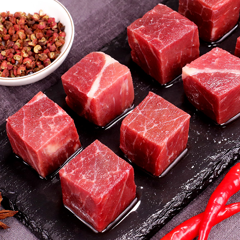 【凑单满139包邮】牛肉粒2斤 新鲜牛米龙牛肉粒牛肉红烧食材