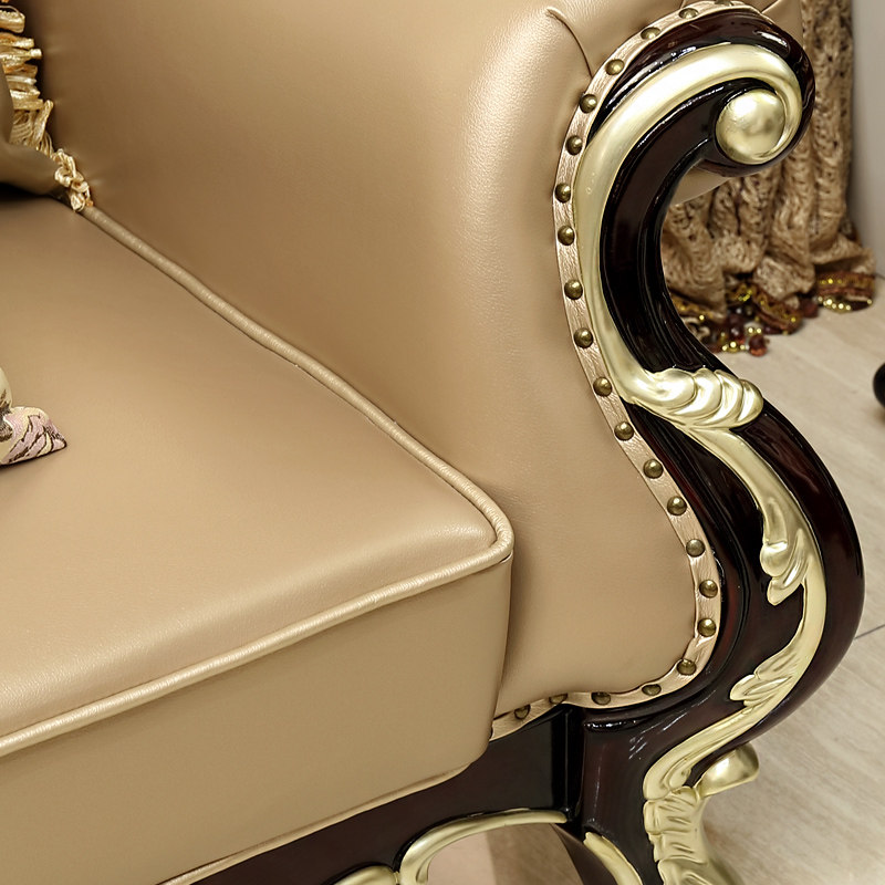 欧式贵妃椅新古典沙发椅美式懒人美人躺椅卧室黑檀色轻奢家具