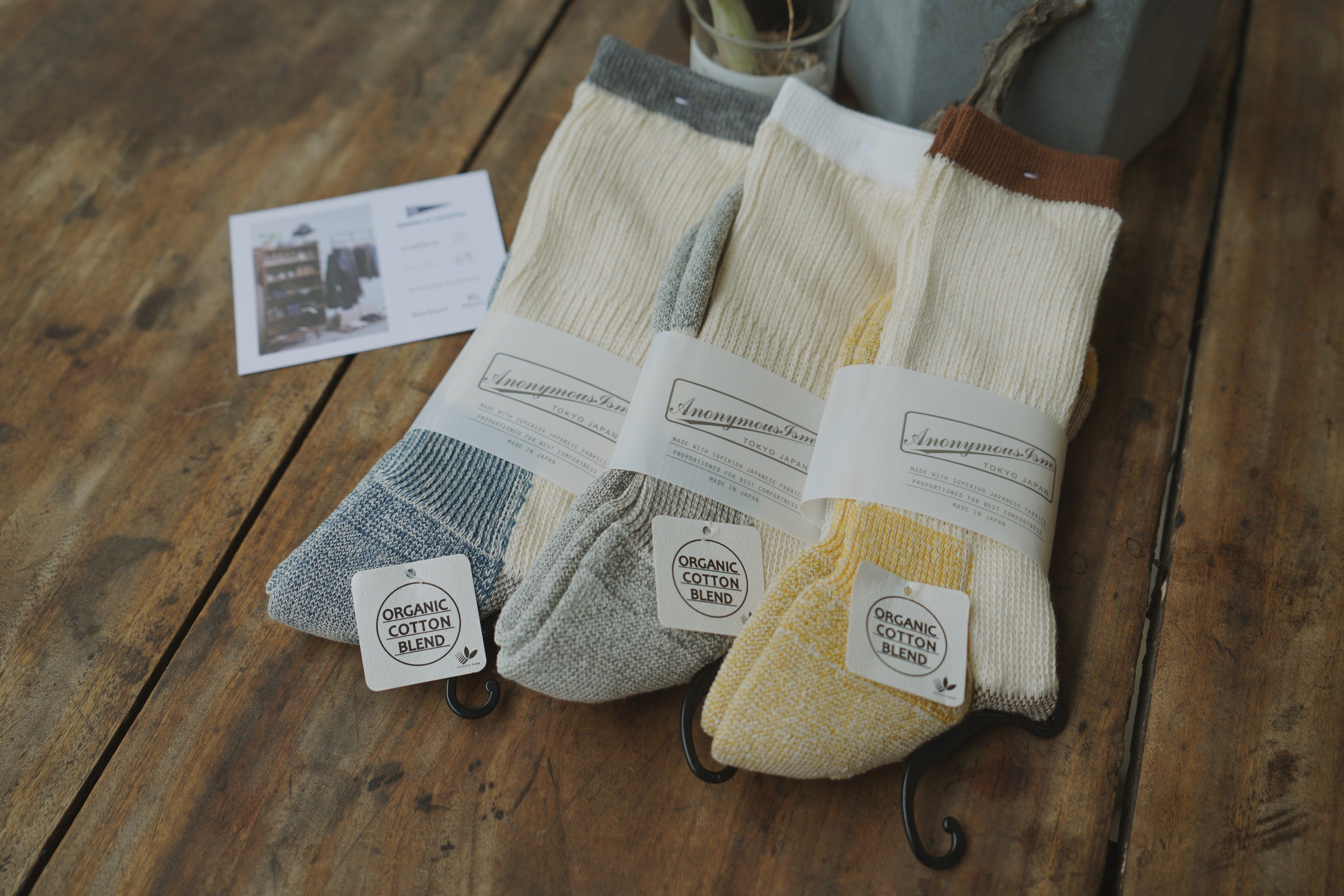 anonymousism日本拼色有机长袜16791500中筒袜