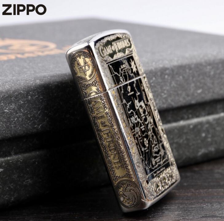 zippo正版芝宝打火机 纤巧冰与火之歌 煤油男士礼物
