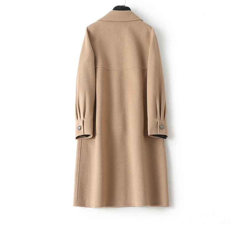双面高端羊绒大衣女中中长驼色2022新款韩版羊毛呢外套