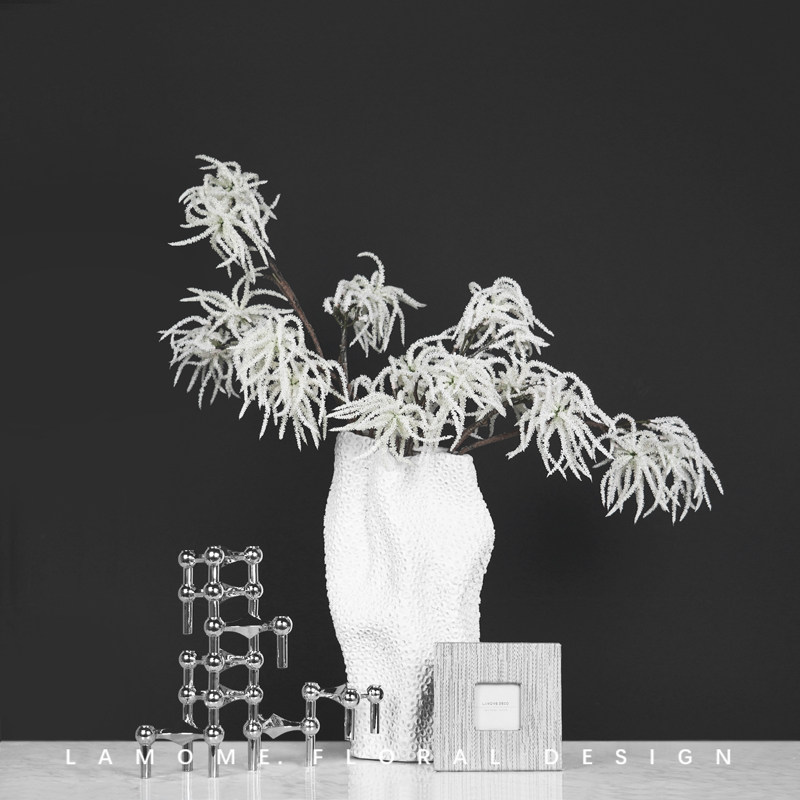 简约现代白色树脂异形肌理插花花花仿真花材花瓶