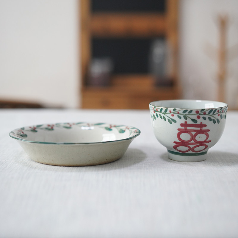 复古古风原创手工陶瓷餐盘盘子汤盘圆盘家用盘
