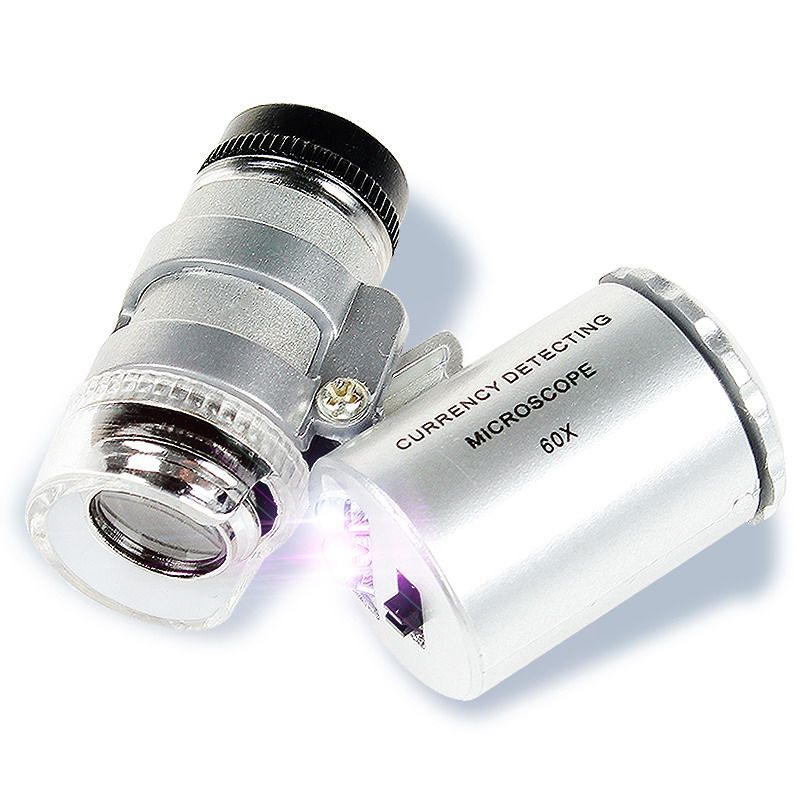 60倍放大镜led便携显微镜紫光鉴定钱币邮票钻石放大镜