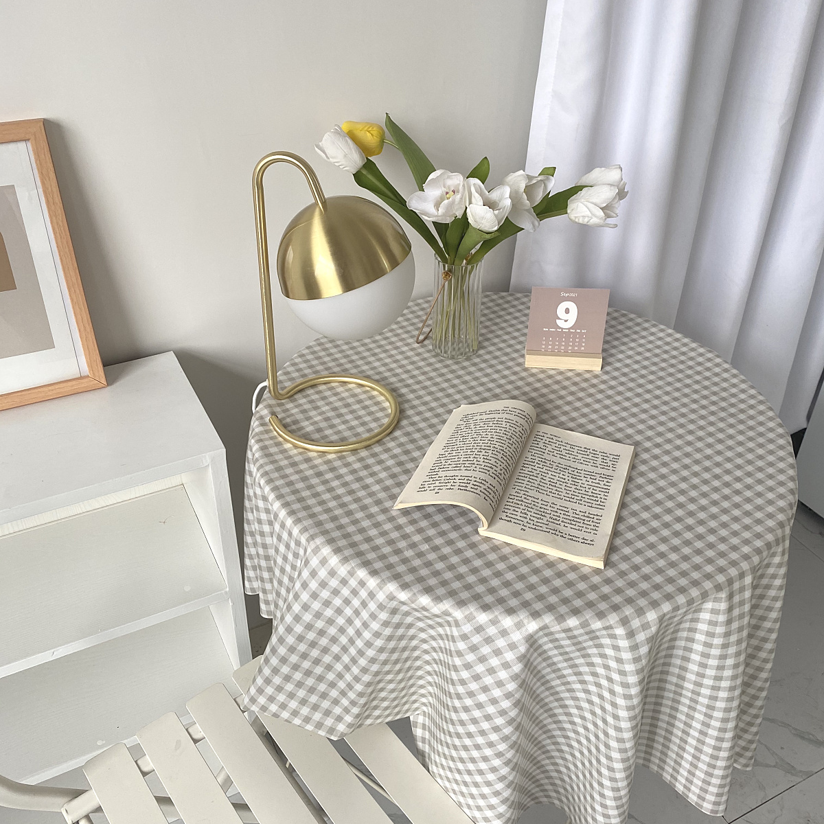 ins背景沙发桌布布桌布书桌卡其餐桌卧室学生桌布