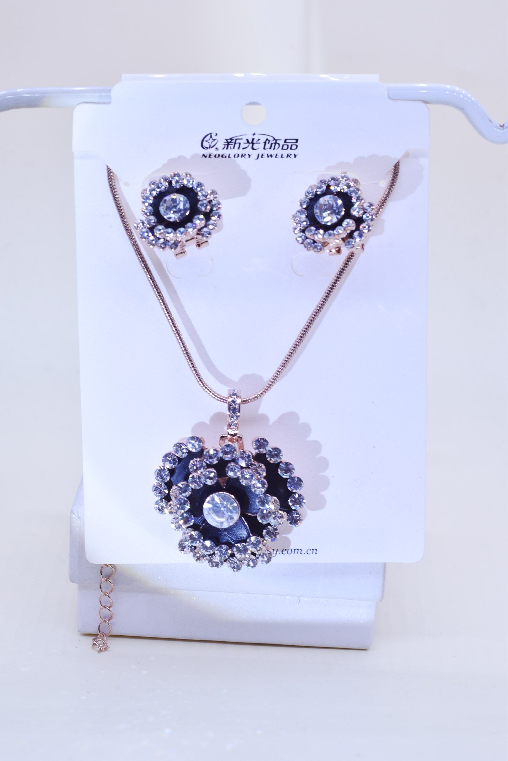 新光饰品套链新娘礼服项链套装装饰品满钻水晶锆石项链