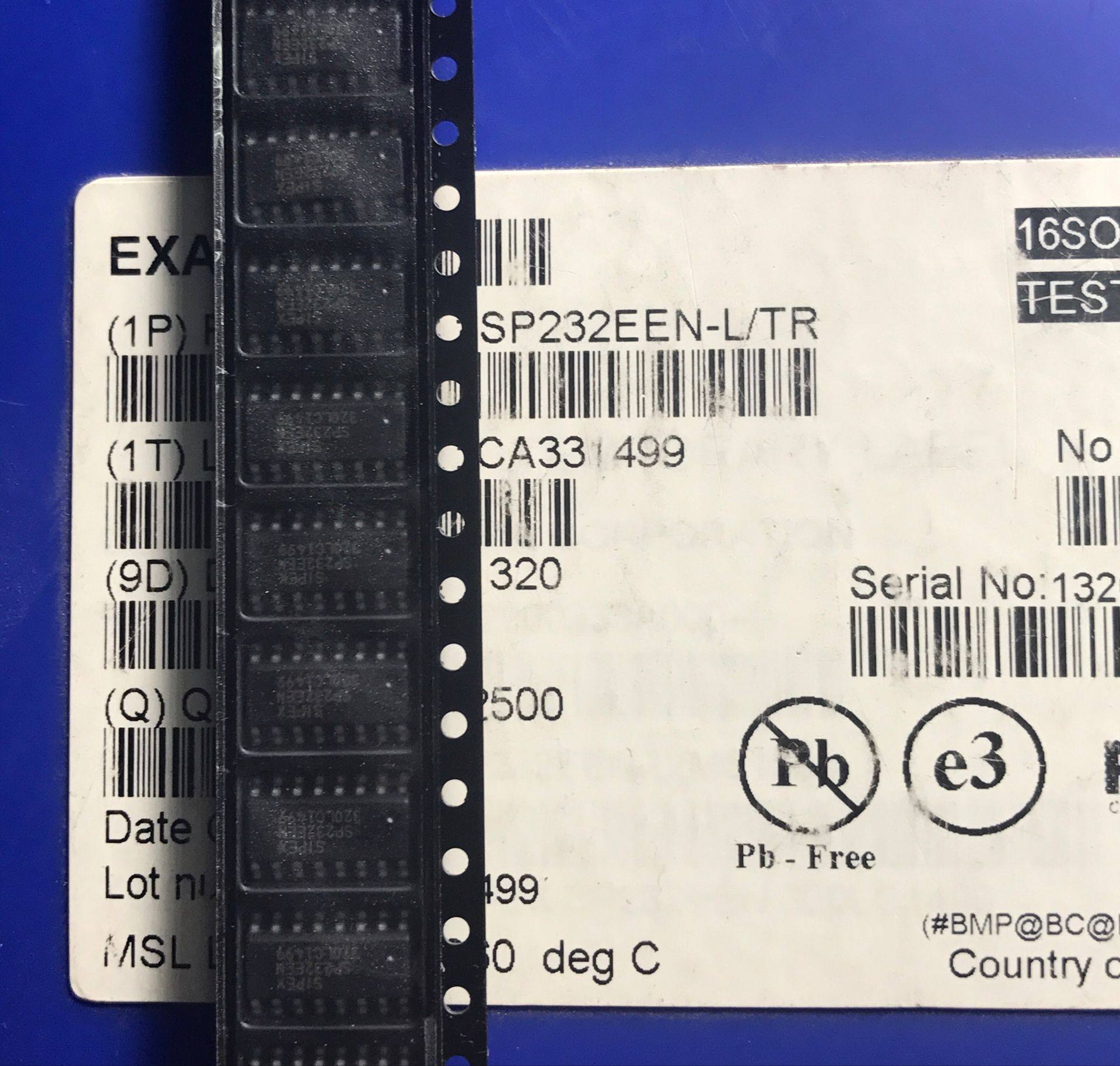 sp232een接收器代用max232贴片接口芯片exar全新原装芯片