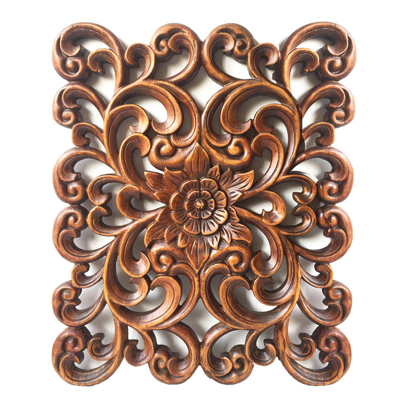 特惠泰式实木雕花古典纹样东南亚家居装饰木雕